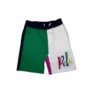 Polo Ralph Lauren Kids Colorblock Fleece Shorts Multi Color Logo Size S 8